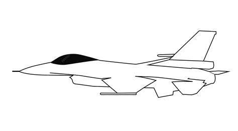 Premium Vector | F16 jet fighter outline vector design