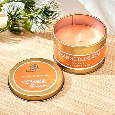 Buy Colour Refresh Orange Blossom Tin Candle from Home Centre at just ...
