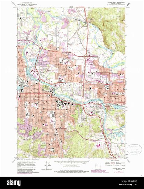 Map of eugene oregon Cut Out Stock Images & Pictures - Alamy