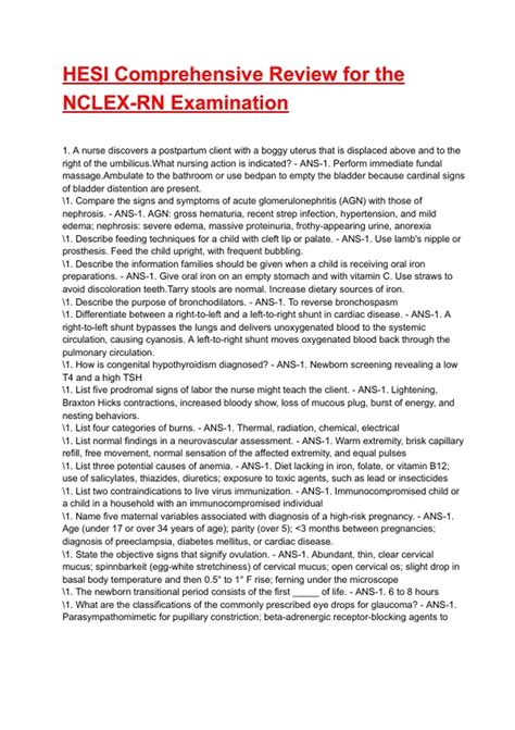 HESI Comprehensive Review for the NCLEX-RN Examination 2025/2026 ...
