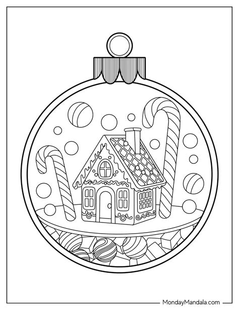 20 Christmas Ornament Coloring Pages (Free Printables)