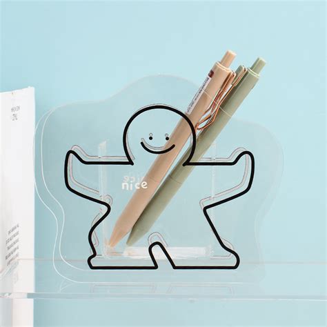 Matchstick Man Series Acrylic Pen Holder (Transparent) – Kawaii Store