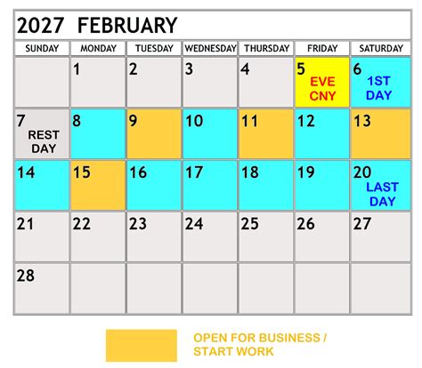 In 2027, on which day should one commence work following the Chinese ...