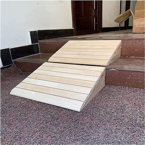 MCAHO Wood Threshold Ramps for Doorway, Portable Wheelchair Ramp for 3 ...