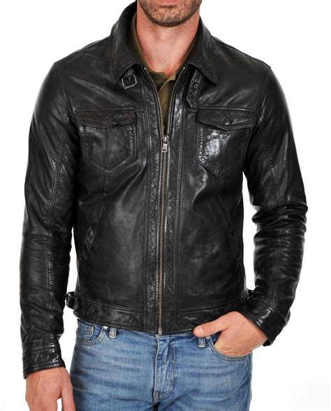 Vasy Black Luxury Leather Jacket Men 100% Pure Motorcycle – Prime ...