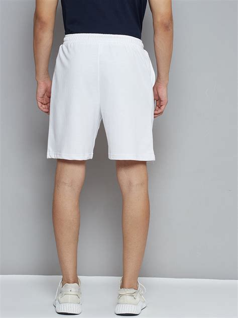 Alcis Men White Solid Slim Fit Running Sports Shorts