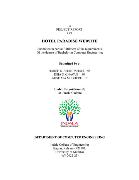 8 clock - A PROJECT REPORT ON HOTEL PARADISE WEBSITE Submitted in ...