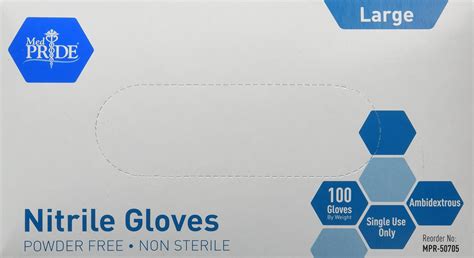 Buy MedPride General Purpose Powder-Free Nitrile Gloves, Large, Box/100 ...