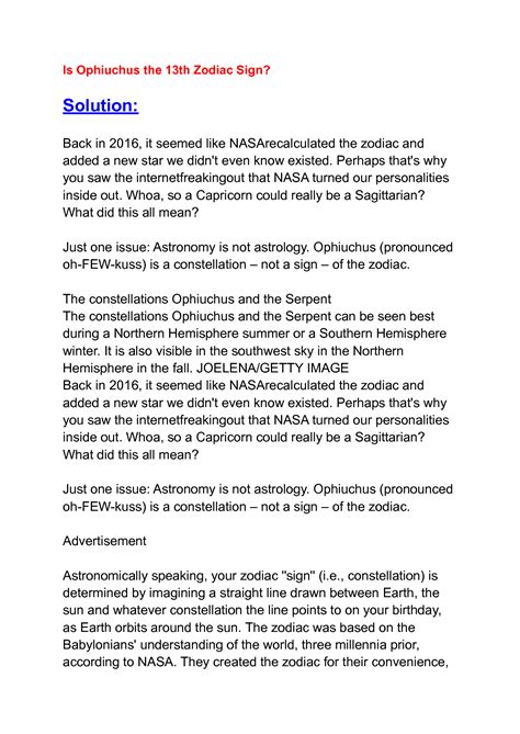 Ophiuchus Zodiac Traits