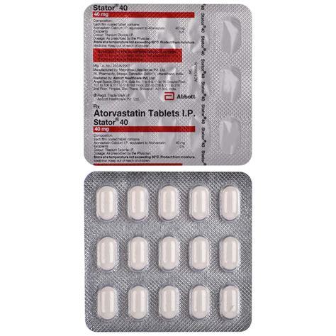 Stator 40 - Strip of 15 Tablets : Amazon.in: Health & Personal Care