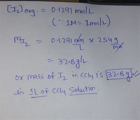 [Solved] iodine solution in water which contain 2 x 10^-4 mol/l is in ...