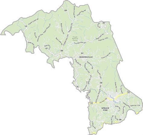 Mitchell County Map, North Carolina - US County Maps