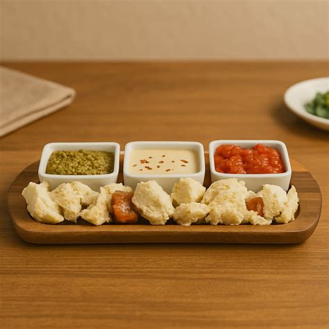 Wooden Charcuterie Serving Tray with 3 Square Ceramic Bowls ...