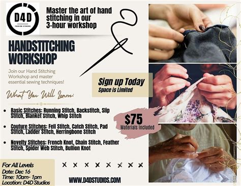 Master the Art of Hand Stitching: A Beginner-Friendly Workshop, D4D ...
