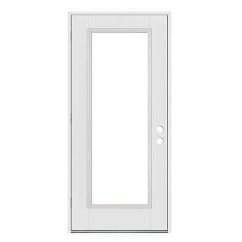 JELD-WEN 32-in x 80-in Low-e Primed Fiberglass Center-hinged Right-Hand ...