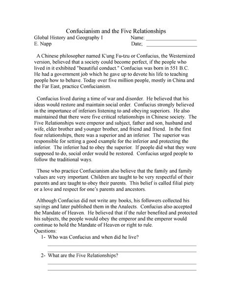 Confucianism and the Five Relationships (30) - Confucianism and the ...