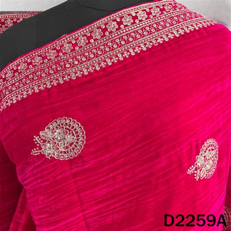 Zari Sequins Embroidered Crush Velvet Dupatta - D2259 – Fabricroot