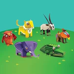 Sky Goodies Mini Animals Paper Craft Kits for Kids Set-1. 6 DIY Animal ...