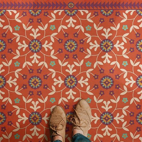 Spicher and Company Vintage Vinyl Floor Cloths Whig Rose Floral Area ...