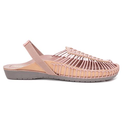Buy Peach Handcrafted Flat slingback Sandal Clogs for women online ...