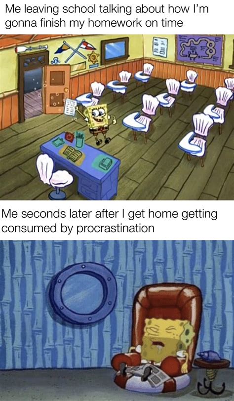 Procrastination Meme Spongebob
