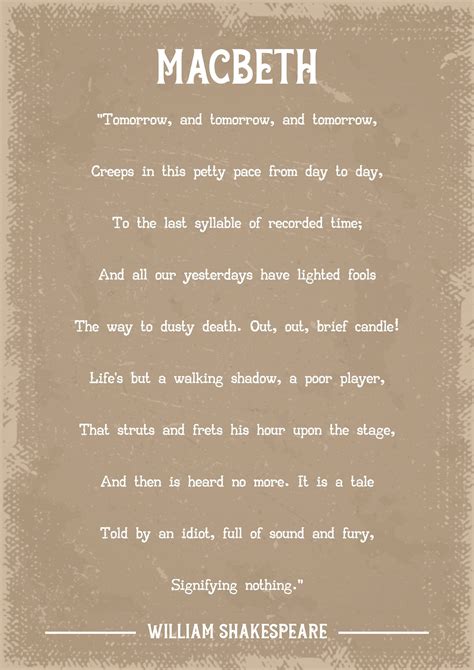 Shakespeare Macbeth Quote Art Print - Etsy UK | Macbeth quotes ...