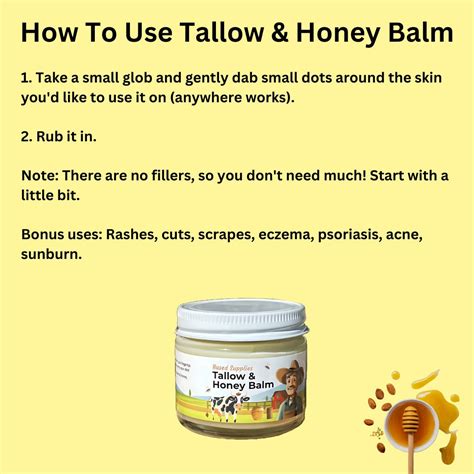 Pure Tallow Skin Cream Grass Fed Tallow and Honey Balm, Tallow Face Cream, Tallow Lotion, Tallow ...