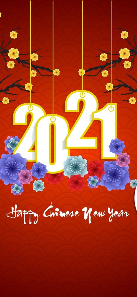 壁纸 新年快乐2021年，牛，花，红色背景 3840x2160 UHD 4K 高清壁纸, 图片, 照片