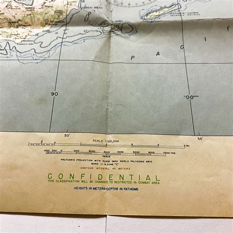 1945 CONFIDENTIAL Southwest Battlefield Composite Map of Okinawa ...