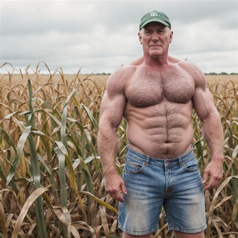 Hot Farmer Muscle Daddy Shirtless in Cornfield : r/HairybearMuscleDaddy