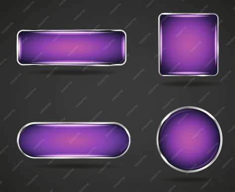 Premium Vector | Silver purple gradient website button set. round ...