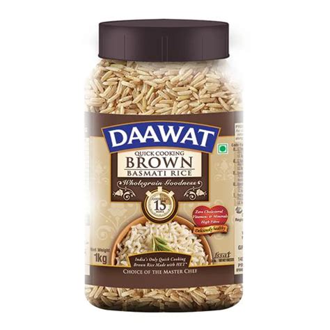 Daawat Basmati Rice - Brown (Quick Cooking), 1 kg Jar – Fetch N Buy