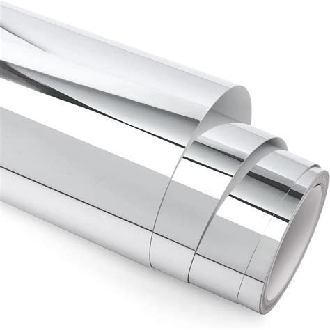Chrome Silver Mirror Adhesive Vinyl for DIY Decor,Chrome Vinyl Mirror ...