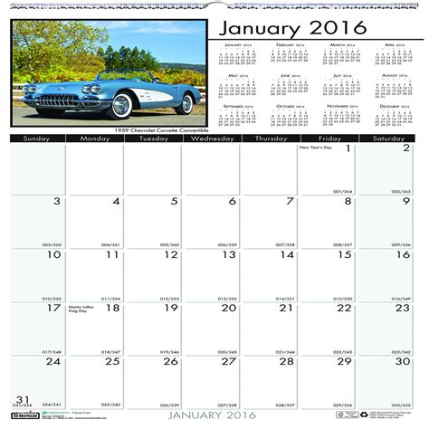 House of Doolittle 2016 Monthly Wall Calendar, 12" x 12", Classic Cars ...