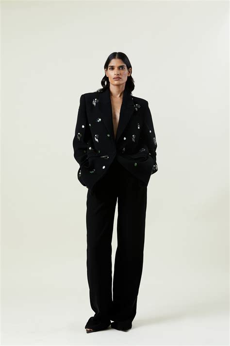 'Black Straight-Fit Trousers – Kanika Goyal Label