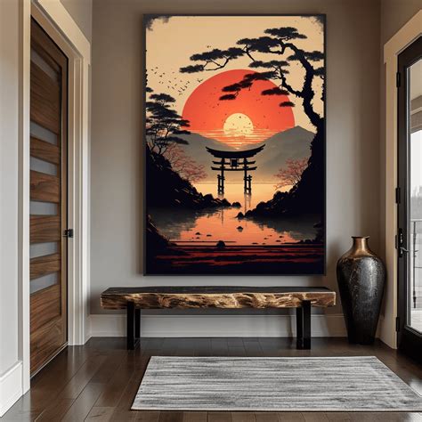 Japanese Landscape Wall Art Canvas, Japanese Landscape Art, Japanese ...