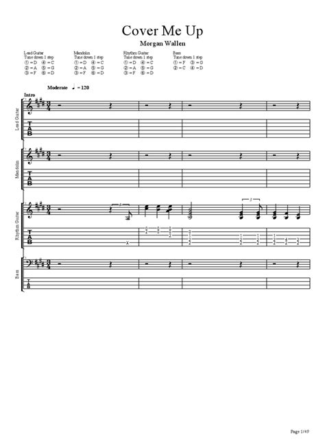 Cover Me Up Mandolin Tab & Chords - MorganWallen | PaidTabs