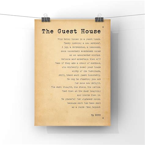 The Guest House Poem by Rumi Poster Print A Poem for the | Etsy