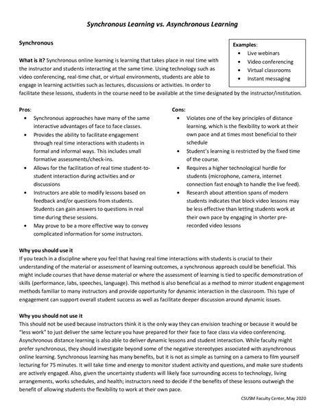 Image result for Synchronous vs Asynchronous Learning