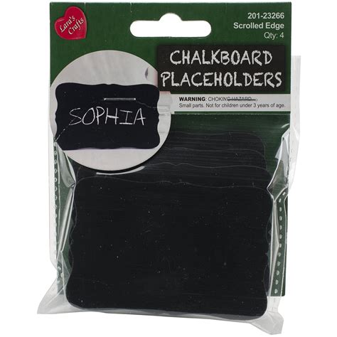 New Image Group Chalkboard Scrolled Edge Placeholders, 3 x 2" : Amazon ...