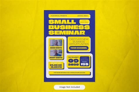 Blue flat design small business seminar flyer | Premium PSD
