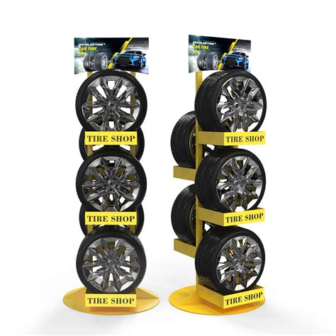 Tire Metal Rack Custom Display Store Car Auto Parts Frame Shelves Stand - Tire Metal Rack and ...