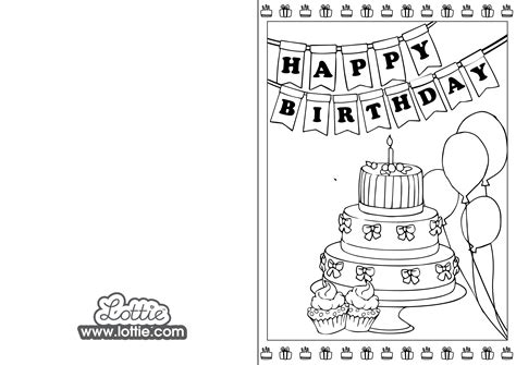 Birthday Cards Printable Coloring