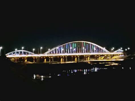 邓州·北京大道跨湍河大桥（彩虹桥）夜景|夜景|大桥|彩虹桥_新浪新闻