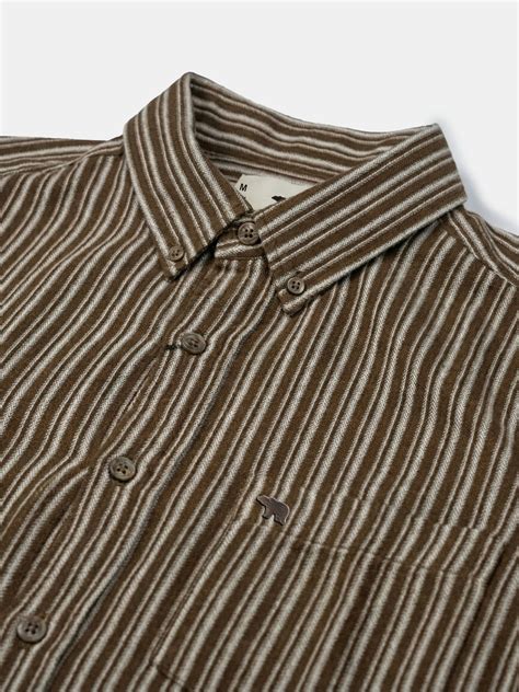 Shop Slim Fit Brown Striped Casual Shirt Online. | The Bear House