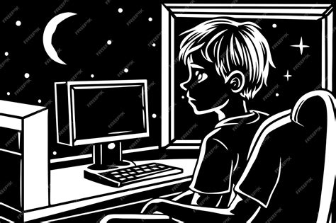 Computer Boy Drawing 的图像结果