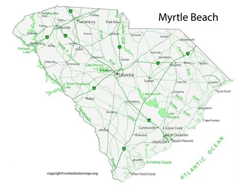 Printable Map Of Myrtle Beach Sc