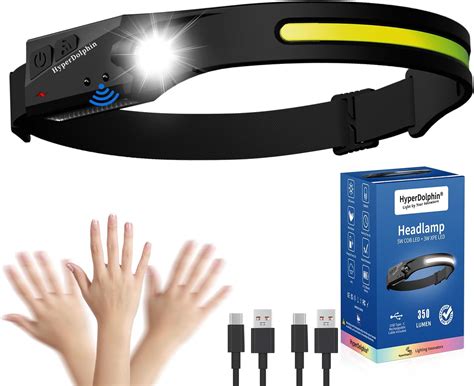 Amazon.com: Headlamp Rechargeable, LED Waterproof Headlight for Adults, 230° Headband Light ...