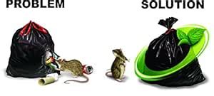 Mint-x Rats and Rodent Repellant Garbage Bags - Black, 25 X 30 in (Pack ...