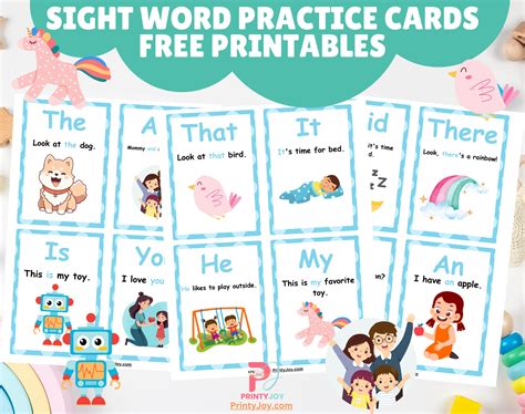 Sight Word Practice Cards Free Printables